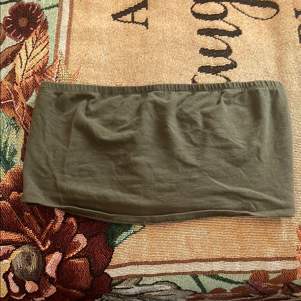 olive green tube top